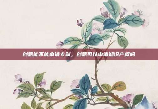 创意能不能申请专利,创意可以申请知识产权吗