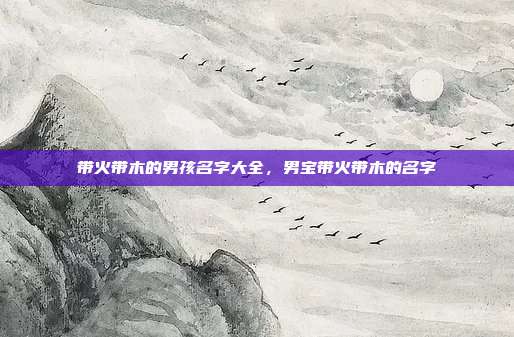 带火带木的男孩名字大全,男宝带火带木的名字