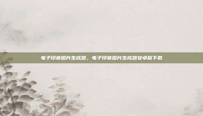 电子印章图片生成器,电子印章图片生成器安卓版下载