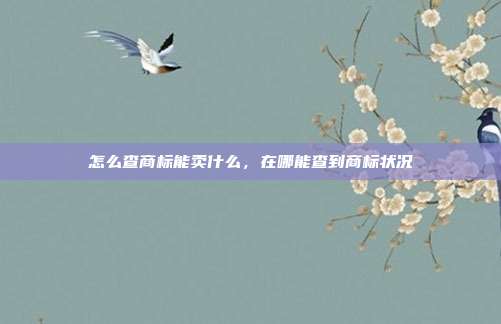 怎么查商标能卖什么,在哪能查到商标状况