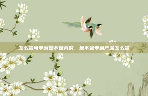 怎么查询专利是不是真的,是不是专利产品怎么查