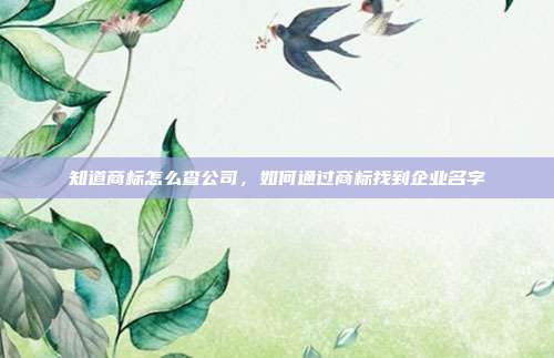 知道商标怎么查公司,如何通过商标找到企业名字