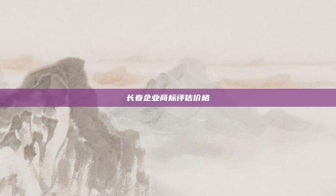 长春企业商标评估价格