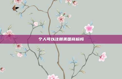 个人可以注册美国商标吗