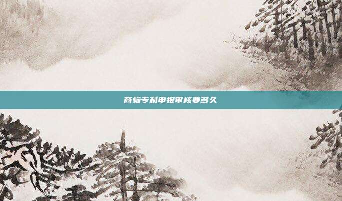商标专利申报审核要多久
