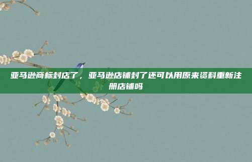 亚马逊商标封店了，亚马逊店铺封了还可以用原来资料重新注册店铺吗