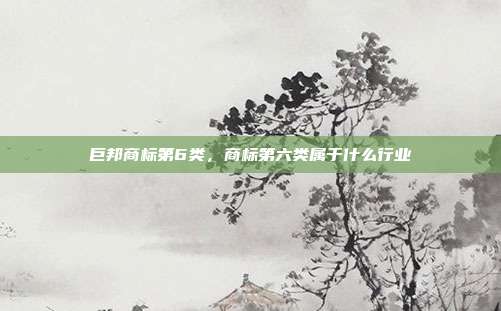 巨邦商标第6类,商标第六类属于什么行业