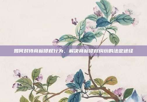 如何对待商标侵权行为,解决商标侵权纠纷的法定途径