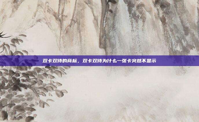 双卡双待的商标,双卡双待为什么一张卡突然不显示