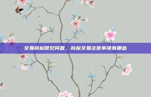 交易商标常见问题,商标交易注意事项有哪些