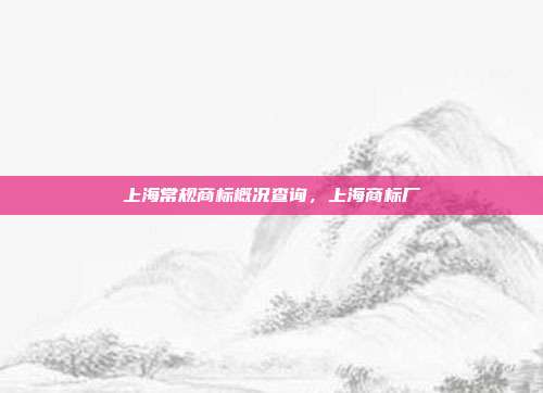 上海常规商标概况查询，上海商标厂