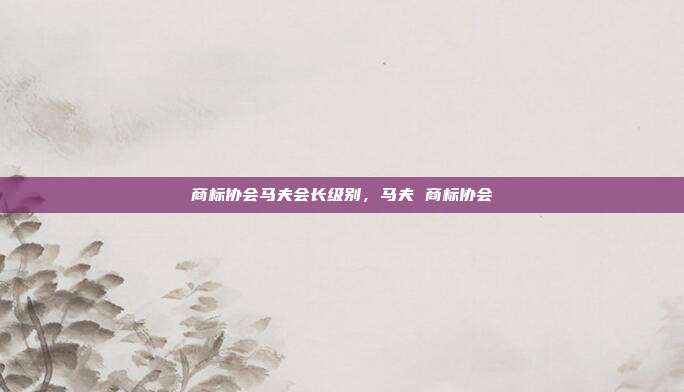 商标协会马夫会长级别,马夫 商标协会