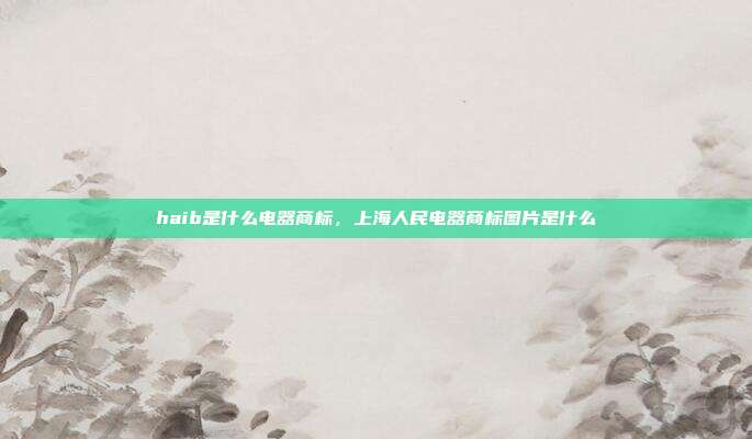 haib是什么电器商标，上海人民电器商标图片是什么