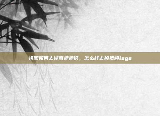 视频如何去掉商标标识,怎么样去掉视频logo