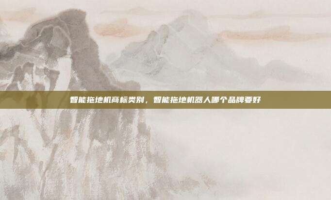 智能拖地机商标类别,智能拖地机器人哪个品牌要好