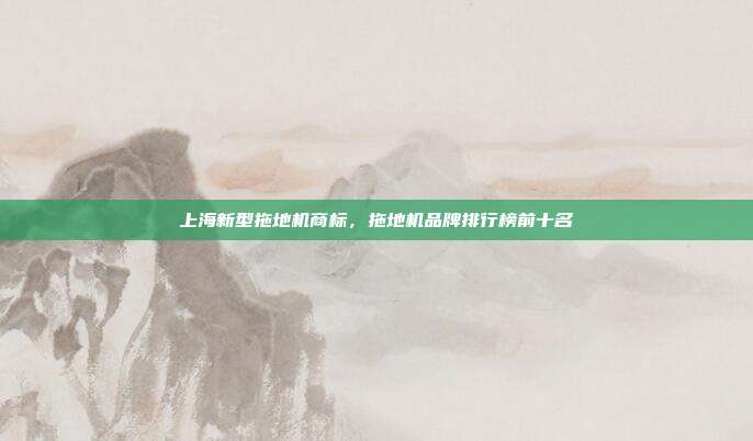 上海新型拖地机商标,拖地机品牌排行榜前十名