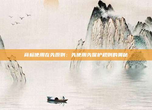 商标使用在先原则:先使用先保护规则的奥秘