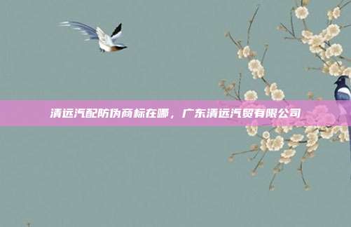 清远汽配防伪商标在哪，广东清远汽贸有限公司