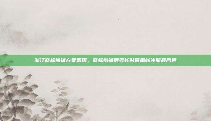 浙江商标撤销方案费用,商标撤销后多长时间重新注册最合适