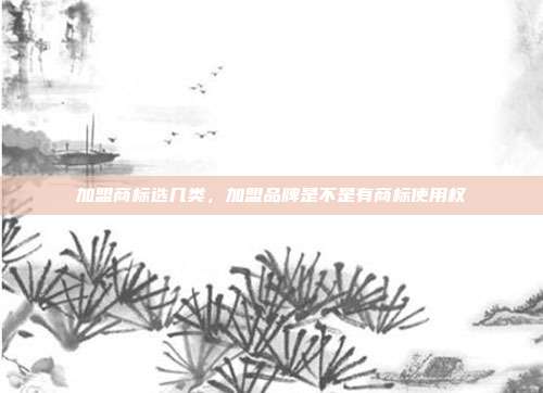 加盟商标选几类,加盟品牌是不是有商标使用权