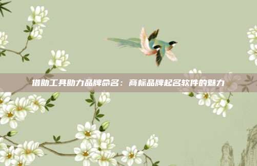 借助工具助力品牌命名:商标品牌起名软件的魅力