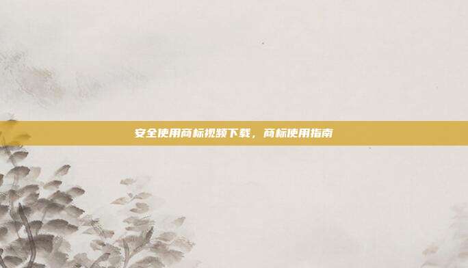 安全使用商标视频下载，商标使用指南