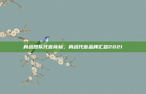 肖战团队代言商标,肖战代言品牌汇总2021