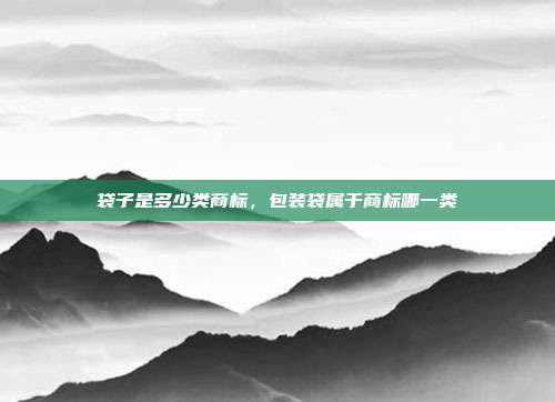 袋子是多少类商标,包装袋属于商标哪一类