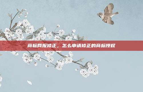 商标网报修正,怎么申请修正的商标授权