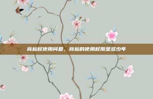 商标权使用问题，商标的使用权限是多少年