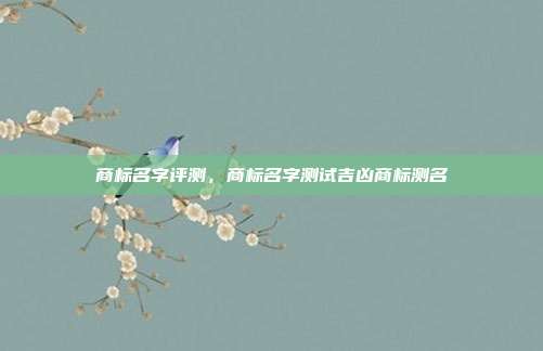 商标名字评测,商标名字测试吉凶商标测名
