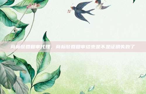 商标驳回复审代理，商标驳回复审结束是不是证明失败了