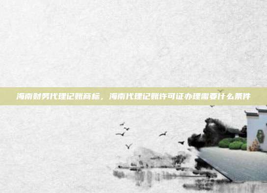 海南财务代理记账商标,海南代理记账许可证办理需要什么条件