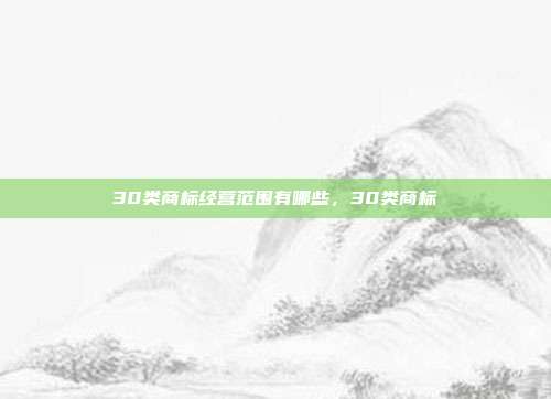 30类商标经营范围有哪些,30类商标