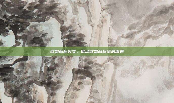 欧盟商标买卖:推动欧盟商标资源流通