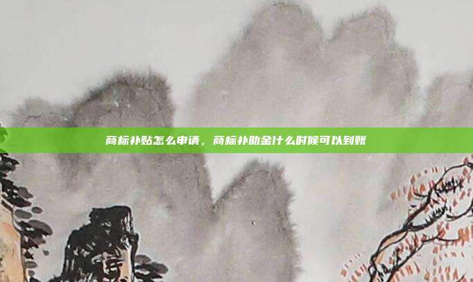 商标补贴怎么申请,商标补助金什么时候可以到账