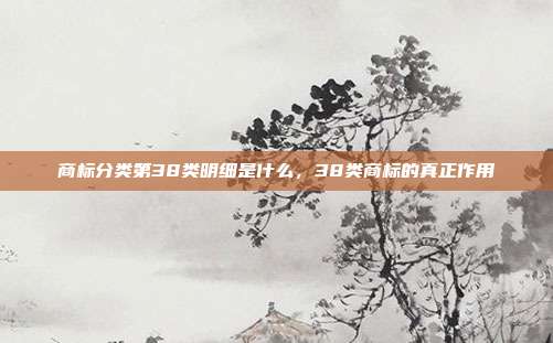 商标分类第38类明细是什么，38类商标的真正作用