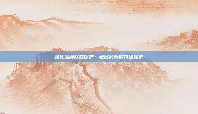 强化品牌权益保护:驰名商标的特殊保护