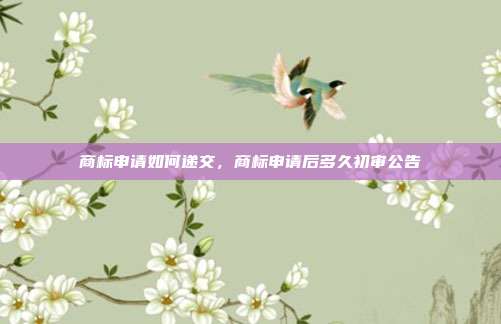 商标申请如何递交，商标申请后多久初审公告