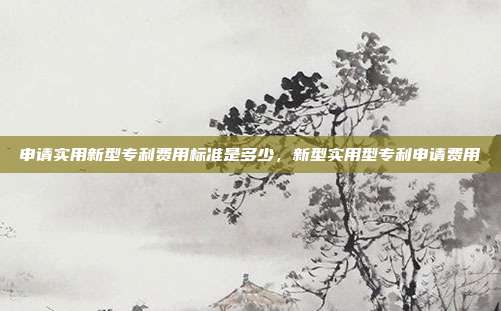 申请实用新型专利费用标准是多少，新型实用型专利申请费用