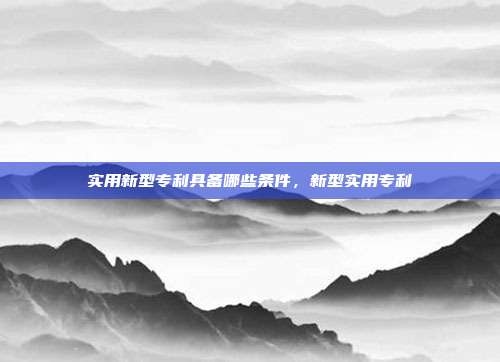 实用新型专利具备哪些条件,新型实用专利