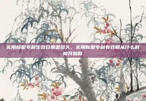 实用新型专利生效日期是多久，实用新型专利有效期从什么时候开始算