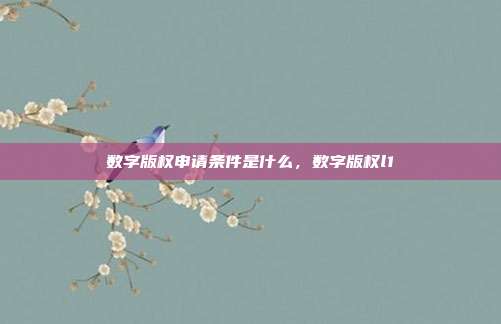数字版权申请条件是什么,数字版权l1