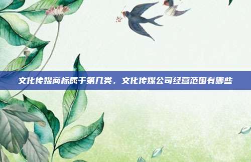文化传媒商标属于第几类,文化传媒公司经营范围有哪些