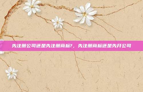 先注册公司还是先注册商标?,先注册商标还是先开公司