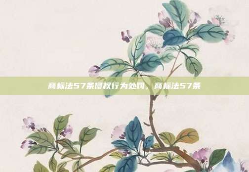 商标法57条侵权行为处罚,商标法57条