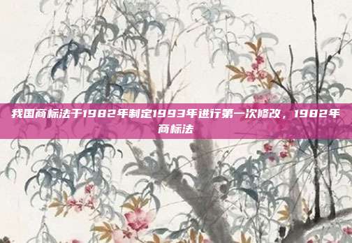 我国商标法于1982年制定1993年进行第一次修改,1982年商标法