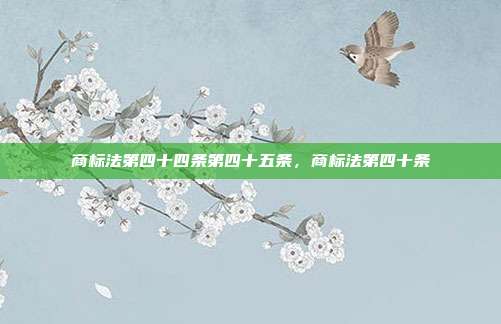 商标法第四十四条第四十五条,商标法第四十条