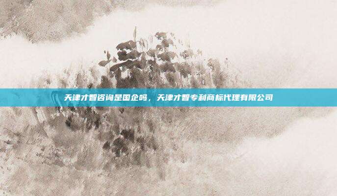 天津才智咨询是国企吗,天津才智专利商标代理有限公司