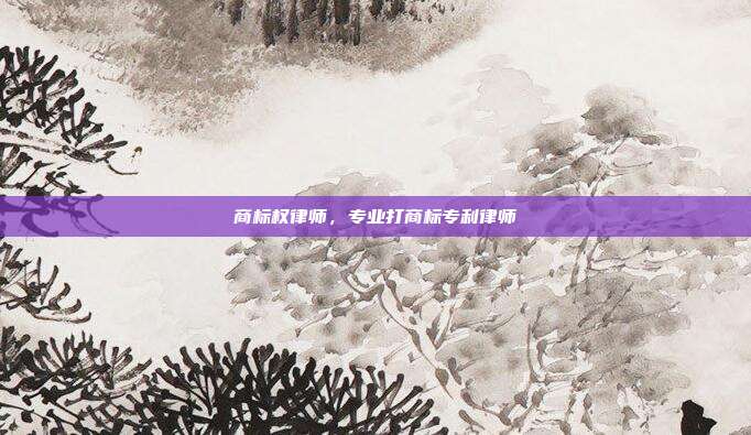 商标权律师,专业打商标专利律师